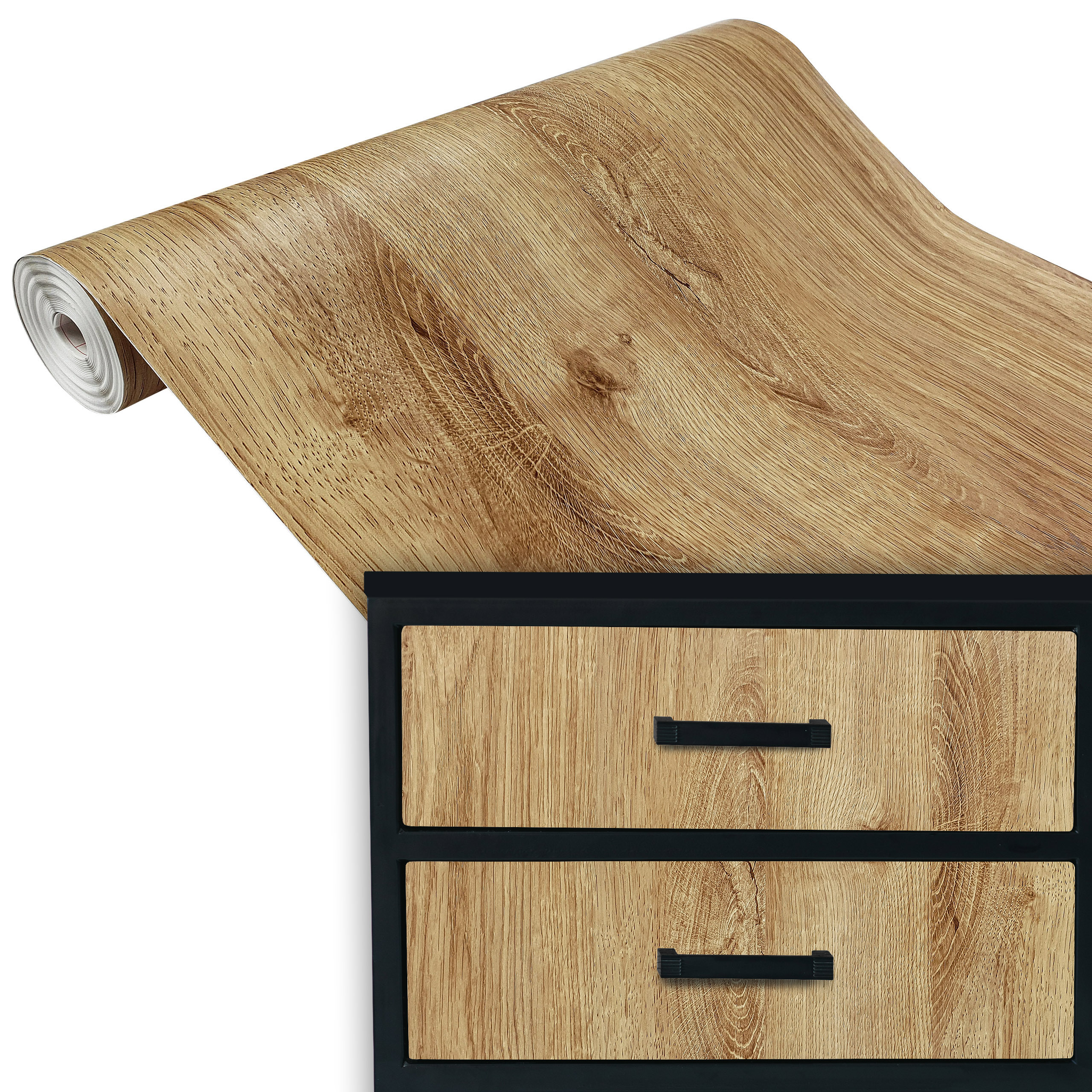 Klebefolie Holz Optik Eiche 7,4€/m² Selbstklebende Möbel Tür Küchen Folie  Tapete