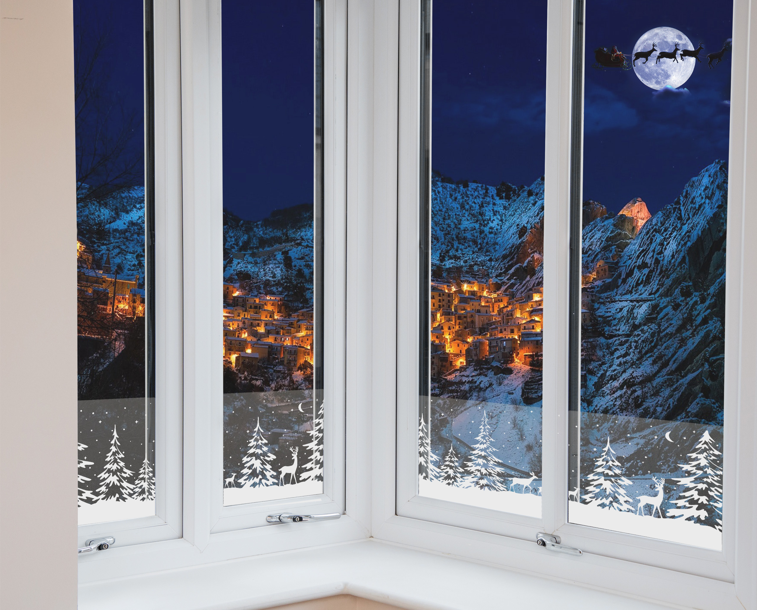 Fensterfolie Bordüre 21€/m² Static dcfix Winter Schnee Transparent Glas